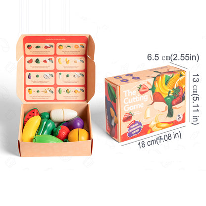 Set de fruit et légumes à couper en Bois Montessori - Jouet éducatif à partir de 1 an