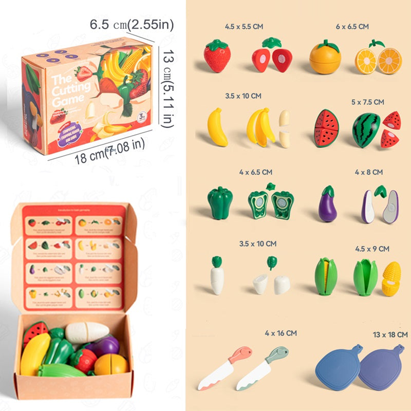 Set de fruit et légumes à couper en Bois Montessori - Jouet éducatif à partir de 1 an